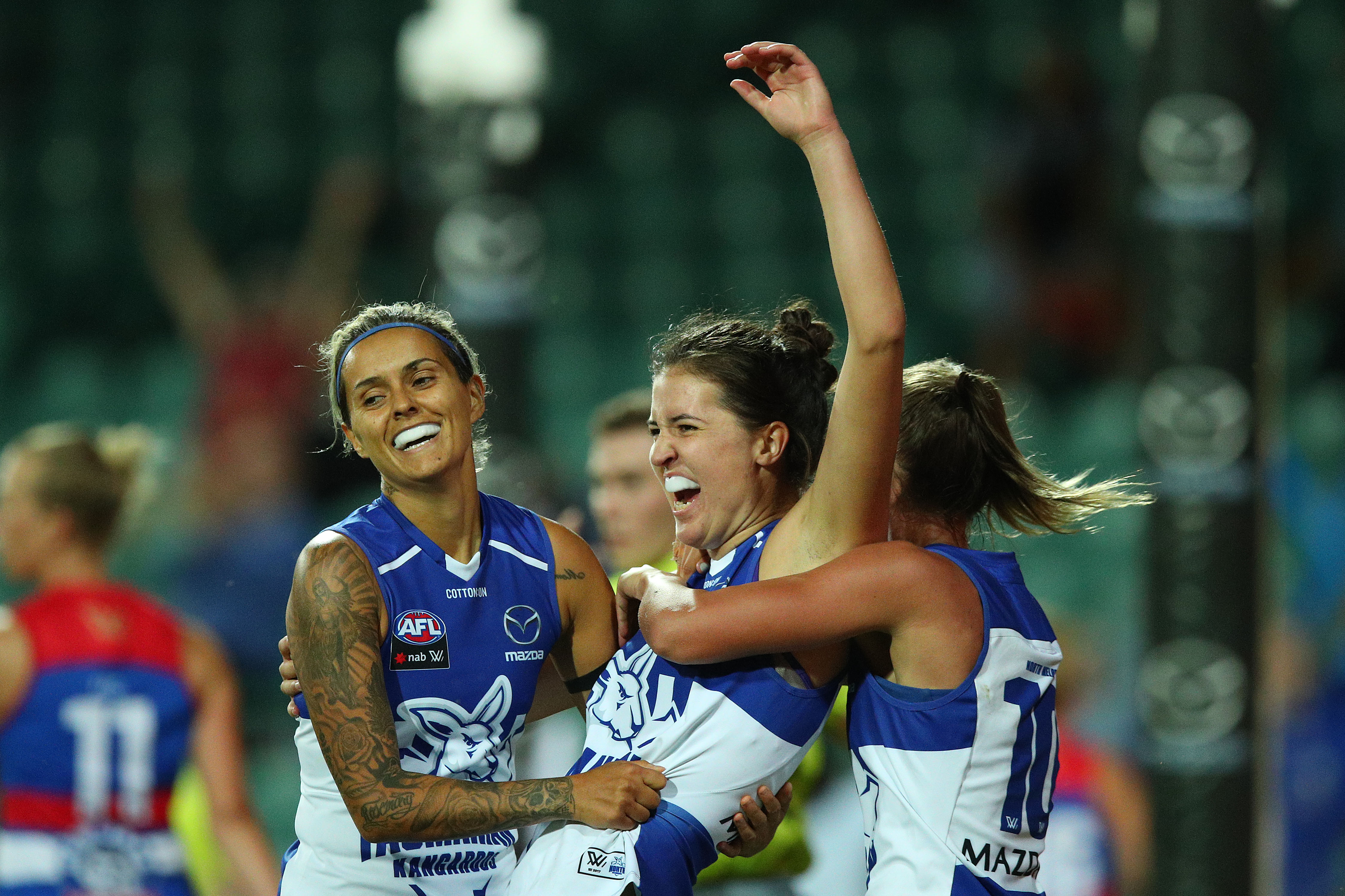 Match report: Four-goal debutant steers Roos to big win over Dogs