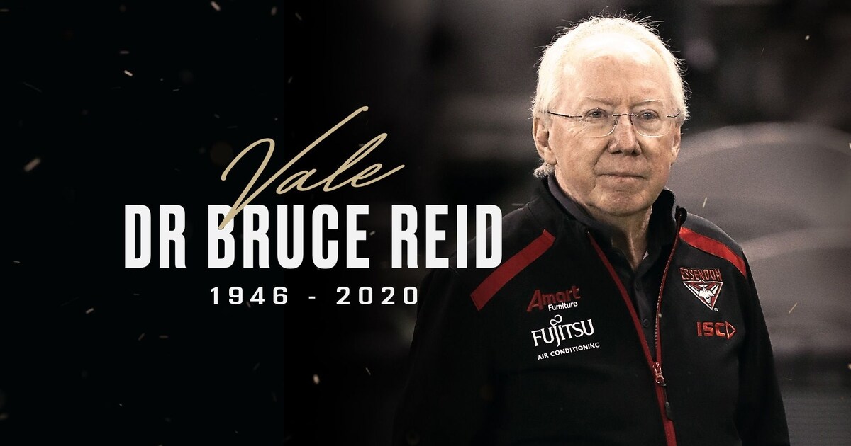 Essendon mourning loss of club legend Dr Bruce Reid