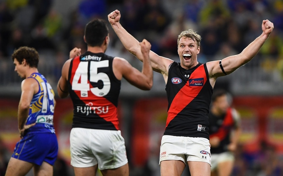 Essendon Bombers jump into top eight after crashing West Coast Eagles' nest