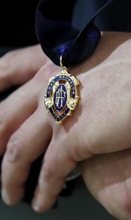 A closer look at the Brownlow Medal. Picture: AFL Photos