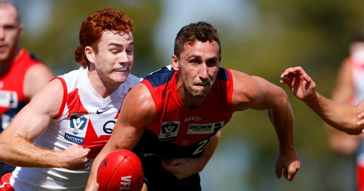 Dunstan checks out: Melbourne Demons mid Luke Dunstan hangs up the ...