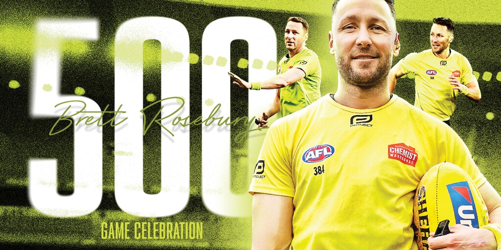 AFL congratulates Brett Rosebury on 500 games - Vimarsana News