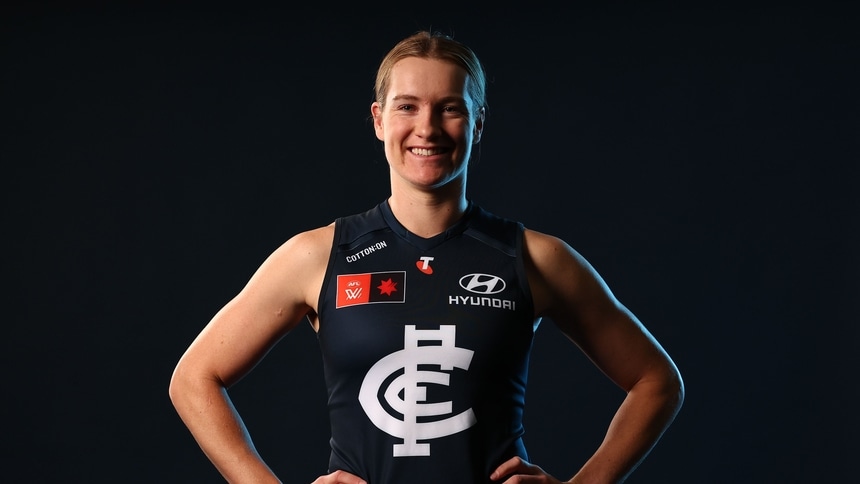 Breann Moody during Carlton's official team photo day at. Picture: Josh Chadwick/AFL Photos