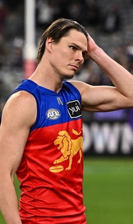 Eric Hipwood during the match between Fremantle and Brisbane at Optus Stadium in round 23, 2025. Picture: AFL Photos