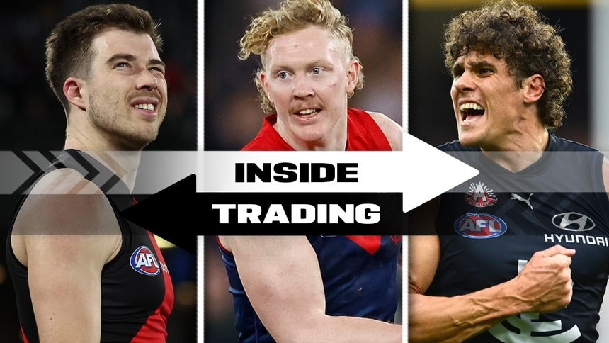 L-R: Zach Merrett, Clayton Oliver, Charlie Curnow. Pictures: AFL Photos