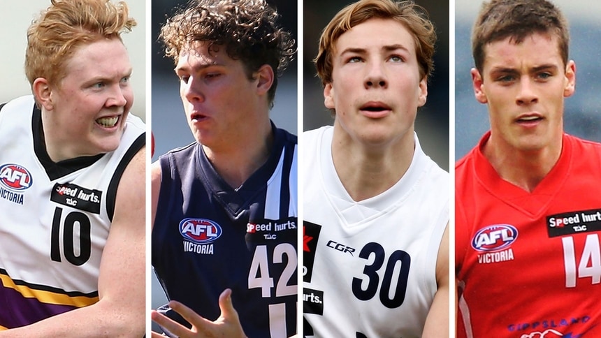 Clayton Oliver, Charlie Curnow, Harry McKay and Josh Dunkley. Pictures: AFL Photos