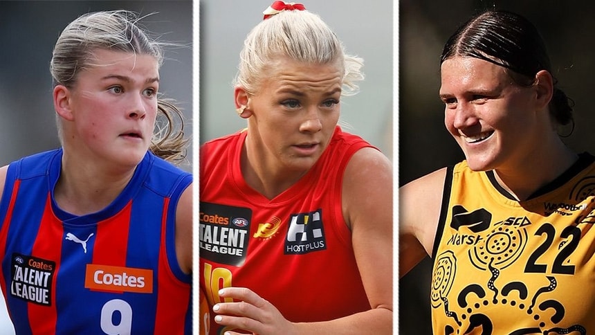 L-R: Chloe Bown, Ava Usher, Olivia Wolmarans. Pictures: AFL Photos