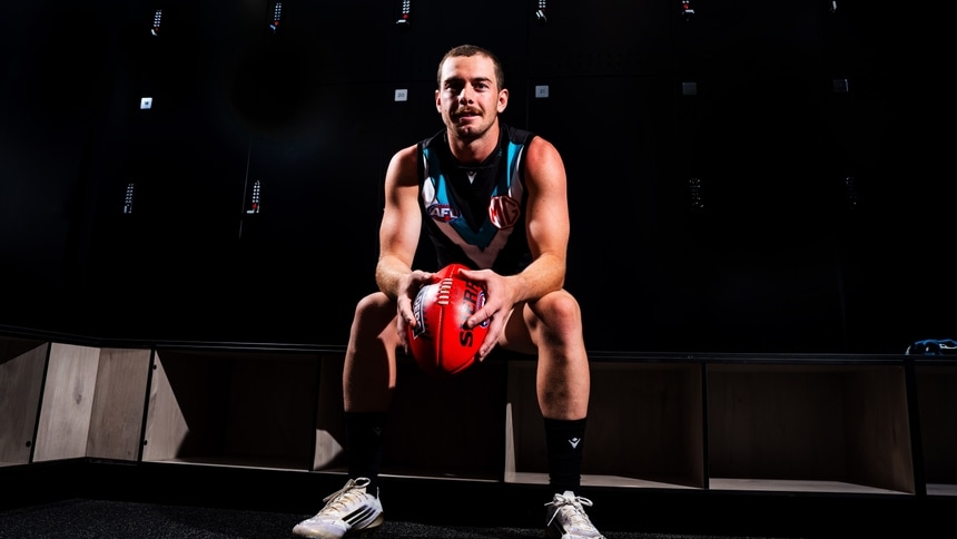 Jack Watkins after being taken by Port Adelaide in the 2025 rookie draft. Picture: Matt Sampson