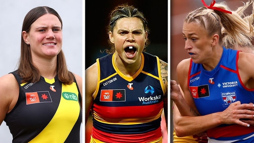 Olivia Wolmarans, Anne Hatchard and Kristie-Lee Weston-Turner. Picture: AFL Photos
