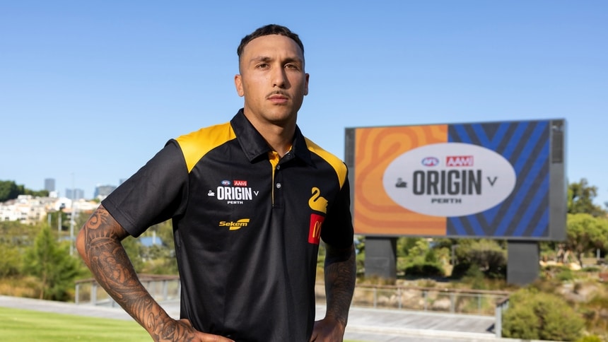 Shai Bolton after being confirmed as a Western Australia player for 2026 AAMI Origin. Picture: AFL Photos