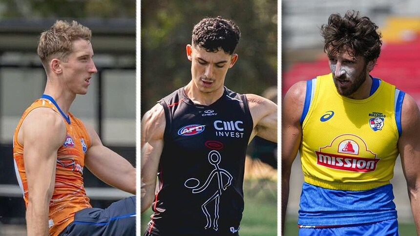 L-R: Matt Whitlock, Anthony Caminiti, and Marcus Bontempelli. Pictures: North Melbourne/St Kilda/Western Bulldogs