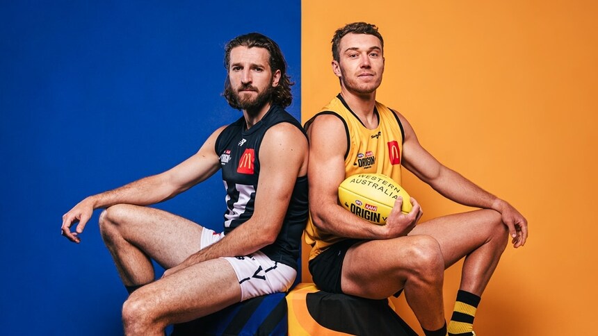 Marcus Bontempelli and Patrick Cripps will captain Victoria and WA in the 2026 AAMI AFL Origin game. Picture: AFL Photos