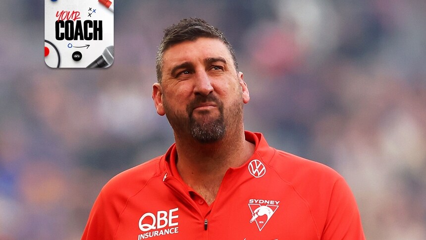 Dean Cox looks on during the match between West Coast and Sydney at Optus Stadium in round 24, 2025. Picture: Getty Images