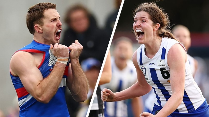 Will Lewis and Stella Reid. Pictures: AFL Photos