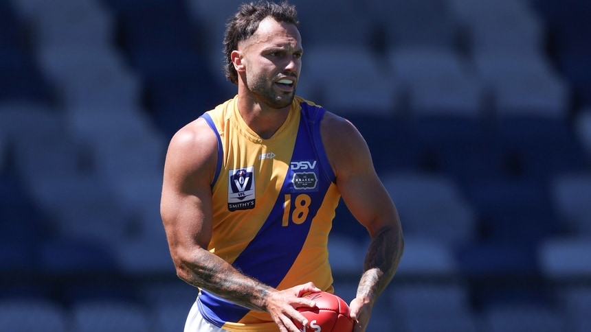 Jake Grieser in action for Williamstown during the 2025 pre-season. Picture: Rob Lawson/AFL Photos