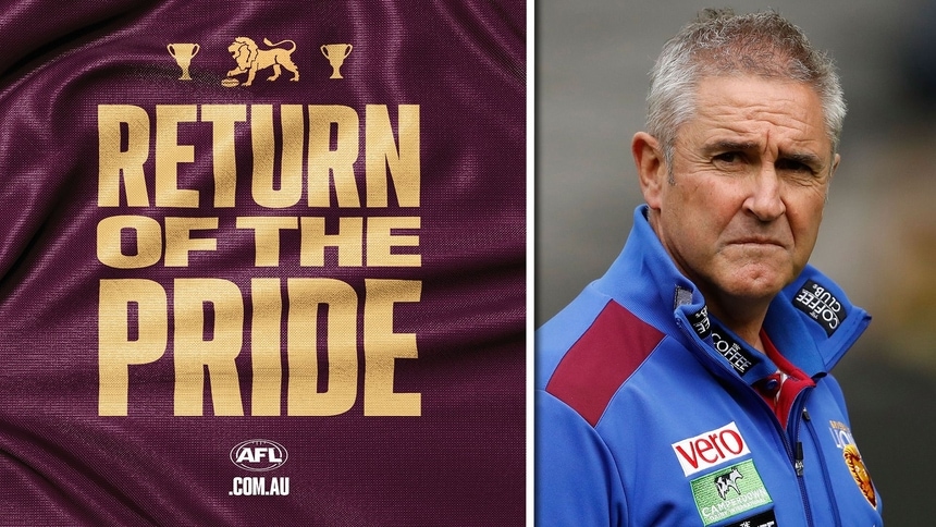 Chris Fagan during his first season coaching Brisbane in 2017. Picture: AFL Photos