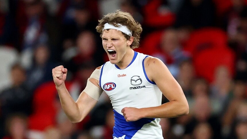 Zane Duursma during round three between Essendon and North Melbourne at Marvel Stadium, March 28, 2026. Picture: Getty Images