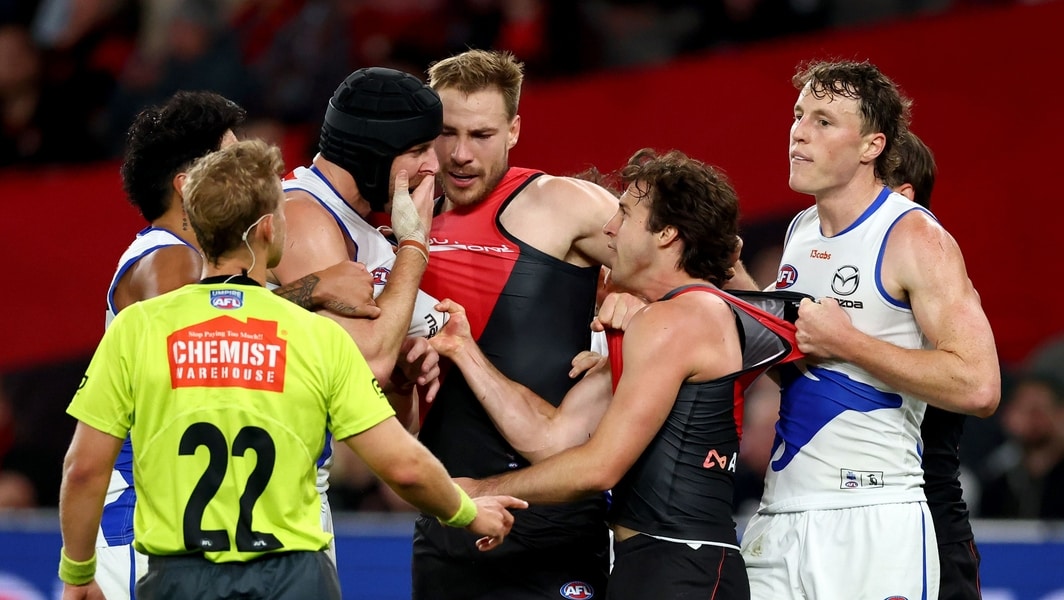 WATCH: Roos big man under fire after bizarre blood-wiping incident