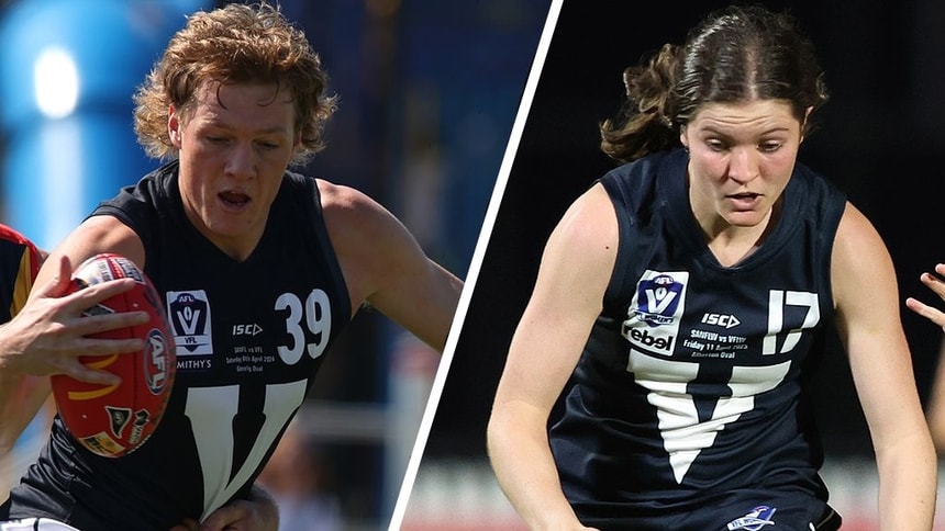 Hugh Dixon and Stella Reid. Pictures: AFL Photos