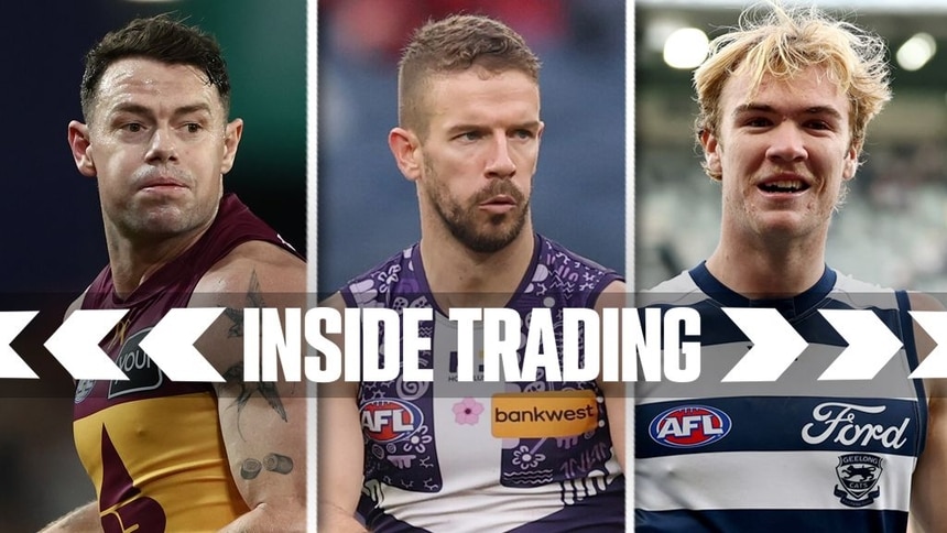 Lachie Neale, Sam Switkowski and Mitch Edwards. Pictures: AFL Photos