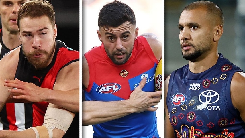 Ben McKay, Christian Salem and Callum Ah Chee. Pictures: AFL Photos