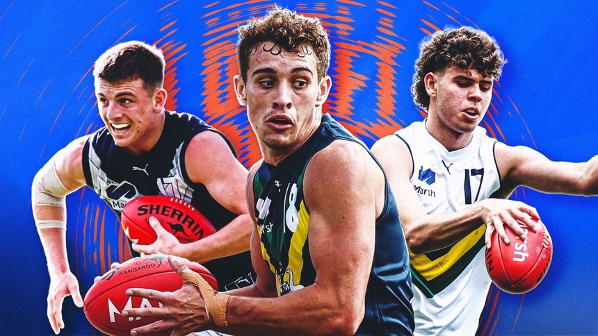 Arki Butler, Cody Walker and Dougie Cochrane. Pictures: AFL Photos