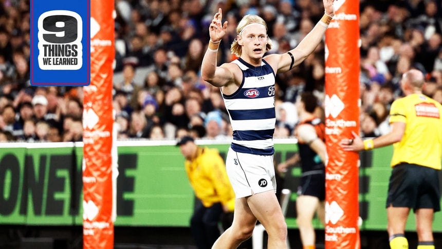 Oliver Dempsey celebrates a goal during round 12, 2026. Picture: AFL Photos
