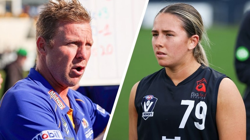Justin Plapp and Hannah Scott. Pictures: AFL Photos