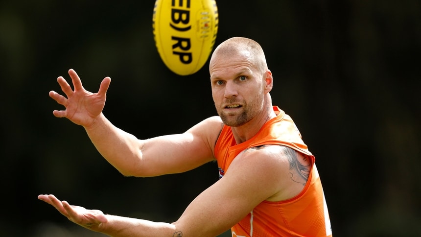 Jake Stringer at Giants training on August 20, 2026. Picture: Phil Hillyard