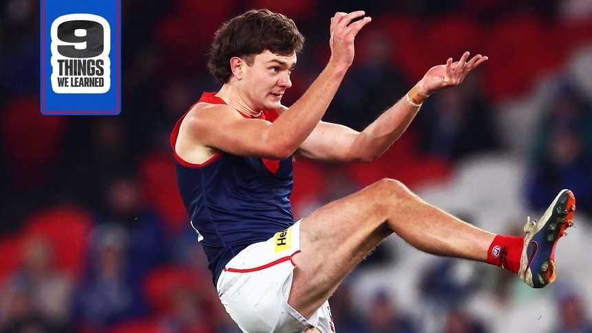 Matt Jefferson kicks a goal during Melbourne's clash against North Melbourne in round 19, 2026. Picture: Getty Images