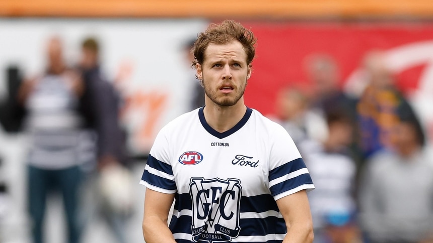 Jake Kolodjashnij before round five between Geelong and West Coast at Norwood Oval, April 11, 2026. Picture: AFL Photos