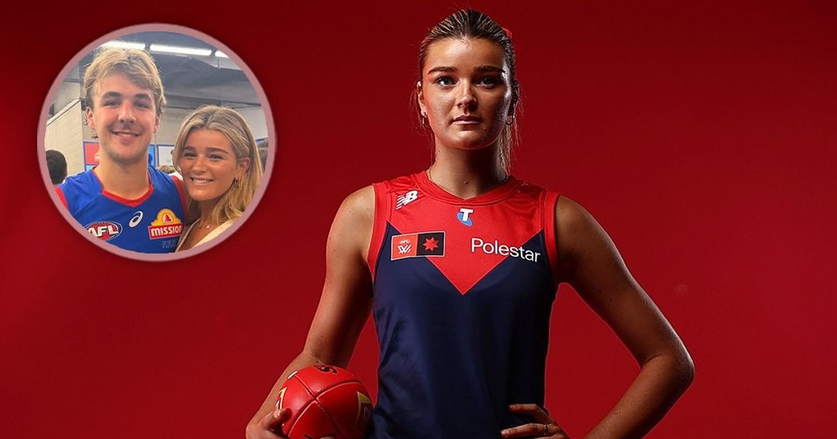 This AFLW Demon is her AFL player boyfriend's biggest supporter. Just don't ask her to wear a Dogs scarf