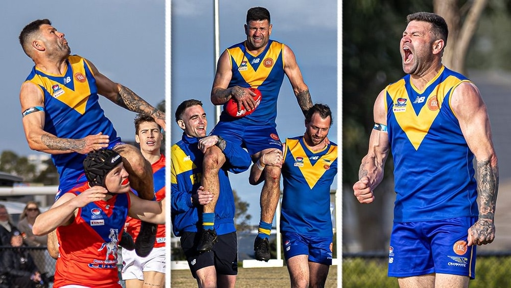 Marc Holt plays 300th game for Cranbourne Eagles in SFNL