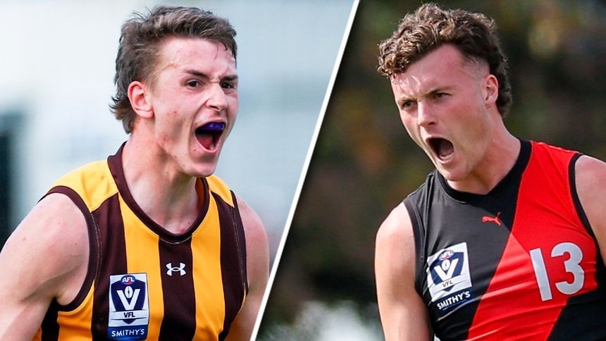 Calsher Dear and Nik Cox. Pictures: AFL Photos