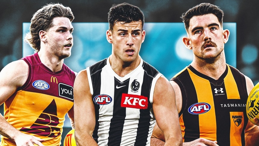 Will Ashcroft, Nick Daicos and Jai Newcombe. Pictures: AFL Photos