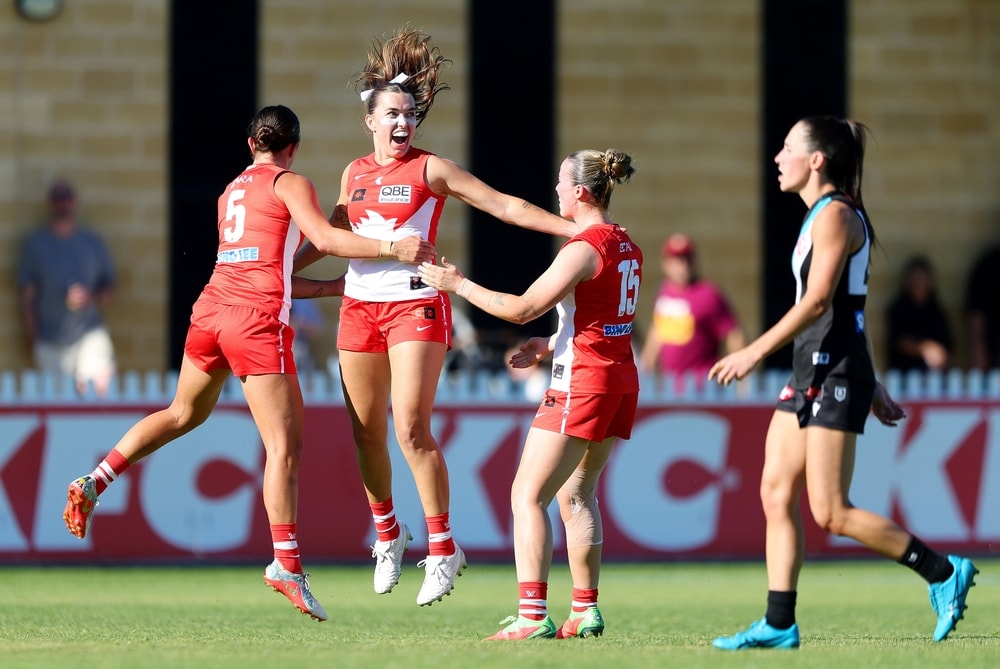 Molloy's three goals help Swans edge past Power in AFLW clash