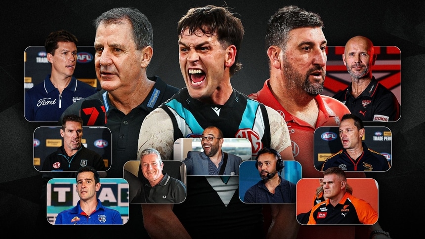 The key figures in the 2026 Continental Tyres AFL Trade Period. Pictures: AFL Photos. Design: LB Graphics
