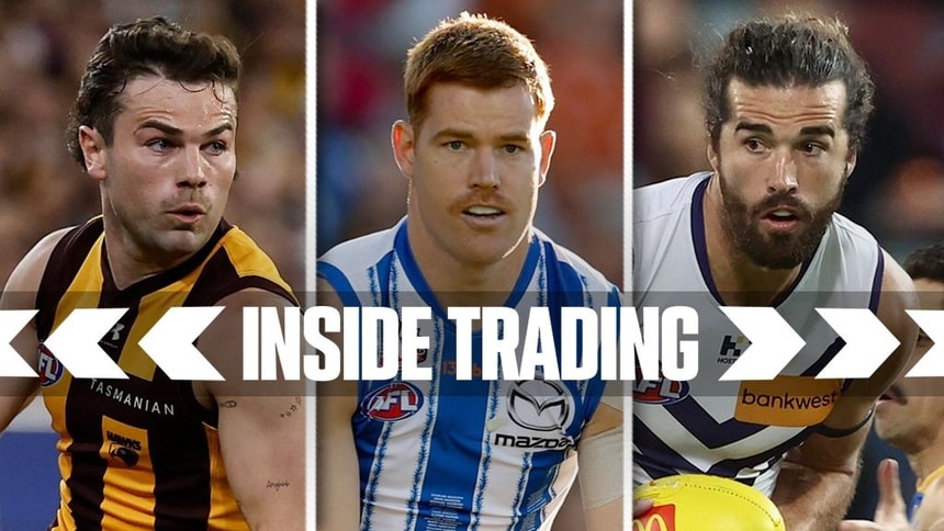 Nick Watson, Toby Pink and Alex Pearce. Pictures: AFL Photos