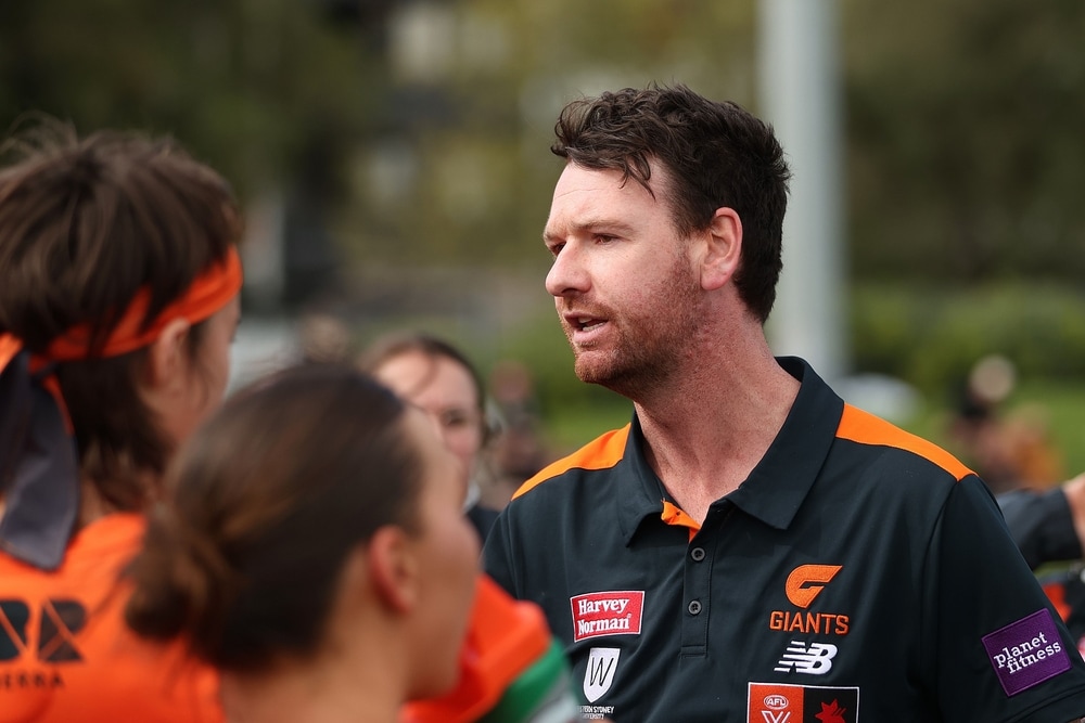 Giants coach Cam Bernasconi to start on the bench against Cats