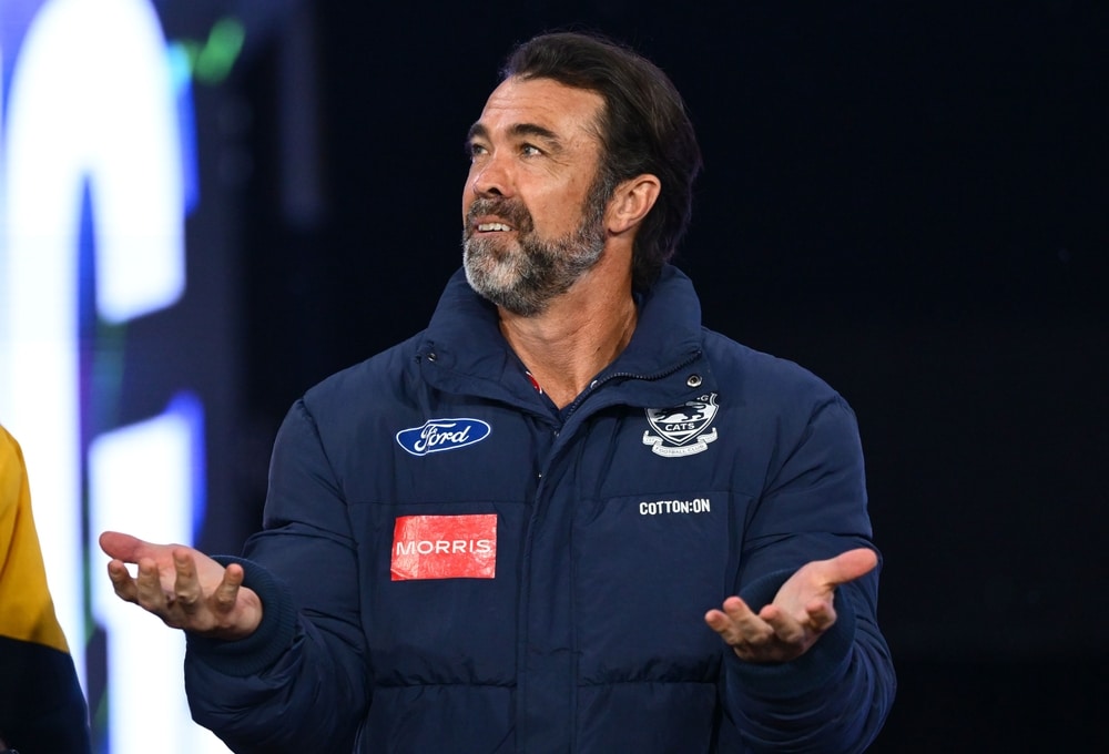 Geelong trades Rowan Marshall, discusses coaching future for Brisbane Lions