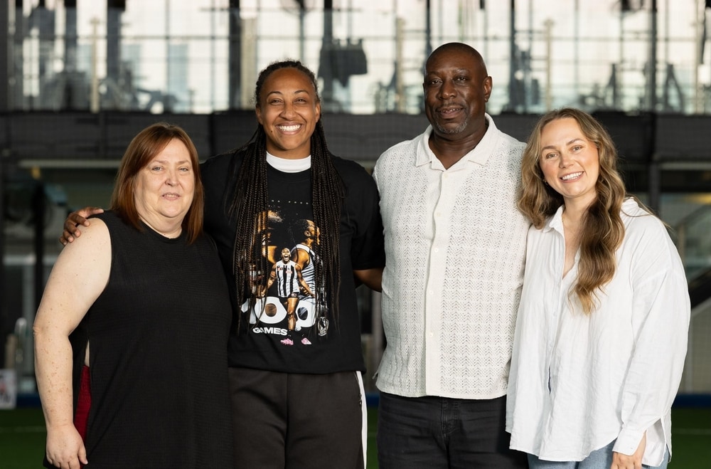 Sabrina Frederick celebrates 100th AFLW game with family in attendance