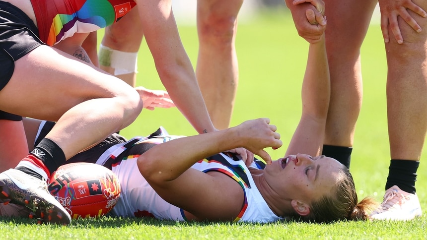 Ruby Schleicher is seen during round nine, 2026. Picture: AFL Photos/Getty Images