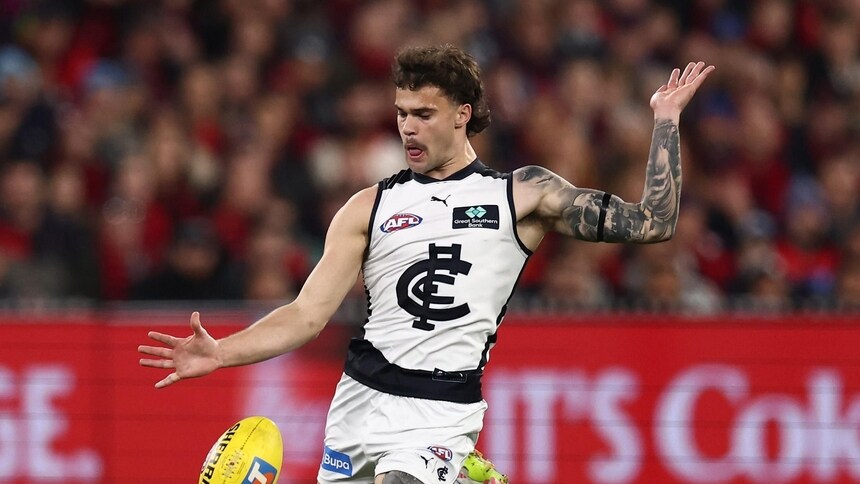 Lachie Cowan during the Wildcard Final between Carlton and Melbourne at the Melbourne Cricket Ground on August 29, 2026. Picture: AFL Photos